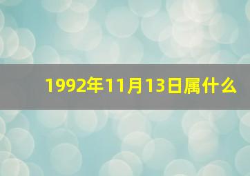 1992年11月13日属什么