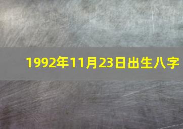 1992年11月23日出生八字