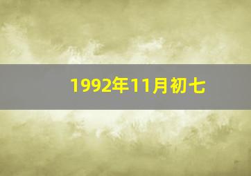 1992年11月初七