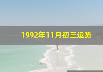 1992年11月初三运势