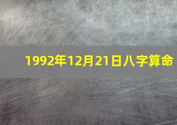 1992年12月21日八字算命