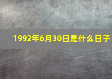 1992年6月30日是什么日子