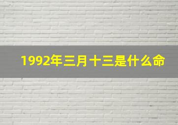 1992年三月十三是什么命