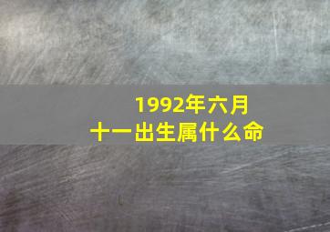 1992年六月十一出生属什么命