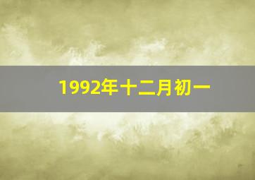 1992年十二月初一