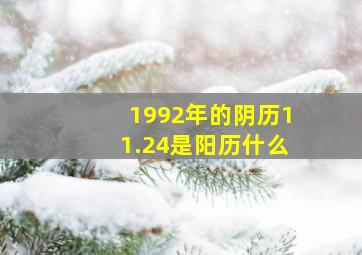 1992年的阴历11.24是阳历什么