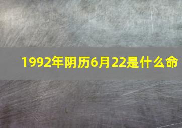 1992年阴历6月22是什么命