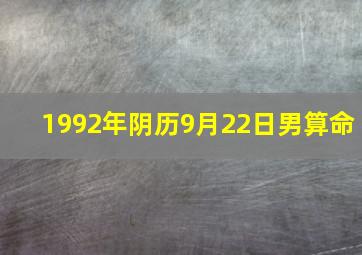 1992年阴历9月22日男算命