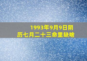 1993年9月9日阴历七月二十三命里缺啥