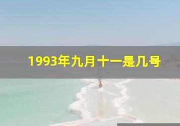 1993年九月十一是几号