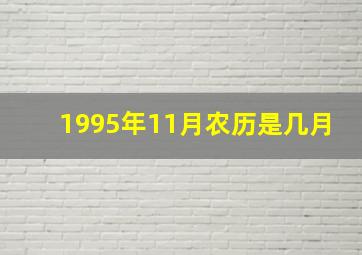 1995年11月农历是几月