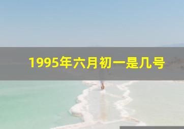 1995年六月初一是几号