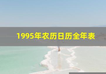 1995年农历日历全年表