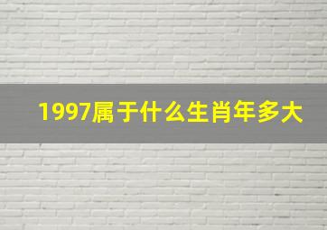 1997属于什么生肖年多大