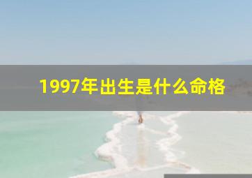 1997年出生是什么命格