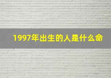 1997年出生的人是什么命