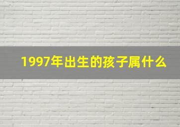 1997年出生的孩子属什么