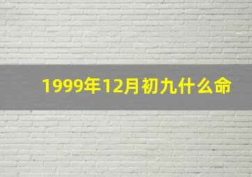 1999年12月初九什么命