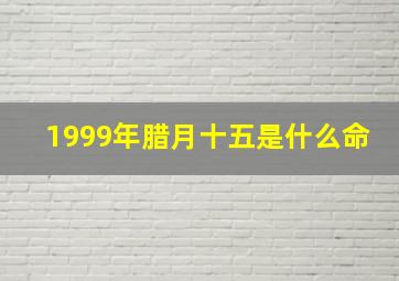 1999年腊月十五是什么命