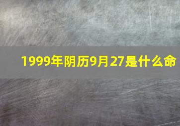 1999年阴历9月27是什么命