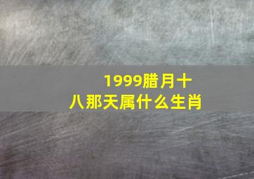 1999腊月十八那天属什么生肖