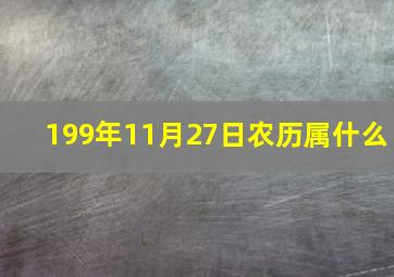 199年11月27日农历属什么