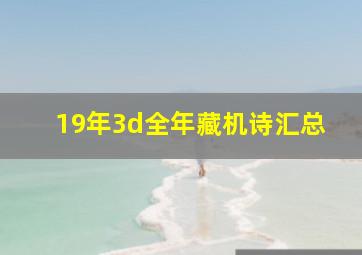 19年3d全年藏机诗汇总