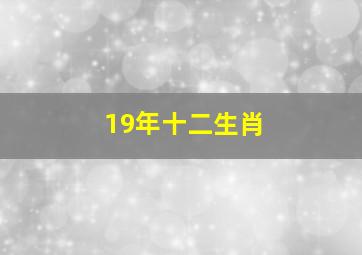 19年十二生肖