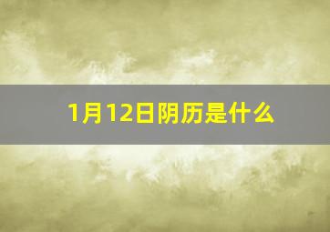 1月12日阴历是什么