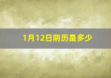 1月12日阴历是多少