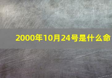 2000年10月24号是什么命