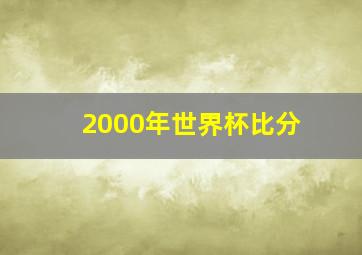 2000年世界杯比分