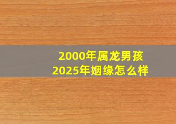 2000年属龙男孩2025年姻缘怎么样