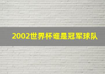 2002世界杯谁是冠军球队