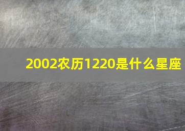 2002农历1220是什么星座