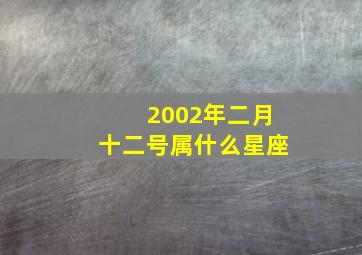 2002年二月十二号属什么星座