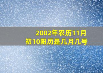 2002年农历11月初10阳历是几月几号