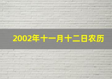 2002年十一月十二日农历