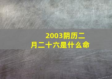 2003阴历二月二十六是什么命