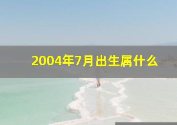 2004年7月出生属什么