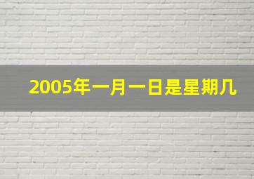 2005年一月一日是星期几