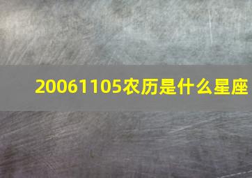 20061105农历是什么星座