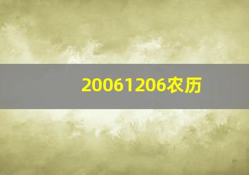 20061206农历