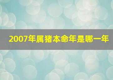 2007年属猪本命年是哪一年