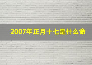 2007年正月十七是什么命