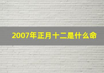 2007年正月十二是什么命