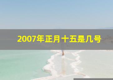 2007年正月十五是几号