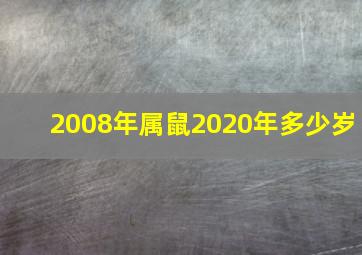 2008年属鼠2020年多少岁