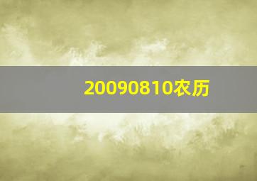 20090810农历