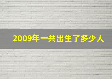 2009年一共出生了多少人